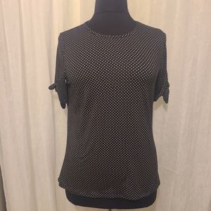 3 for $20 Sale!!!Croft and Barrow polka dot top with ties at sleeve